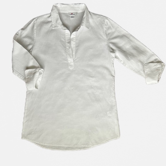 Vineyard Vines Lucaya 3/4 Sleeve Linen Blend Tunic - Picture 4 of 8